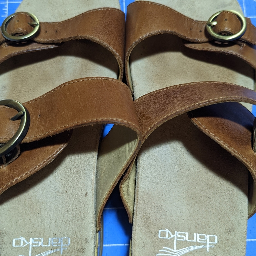 Dansko Clogs Slides Leather Camel - image 3